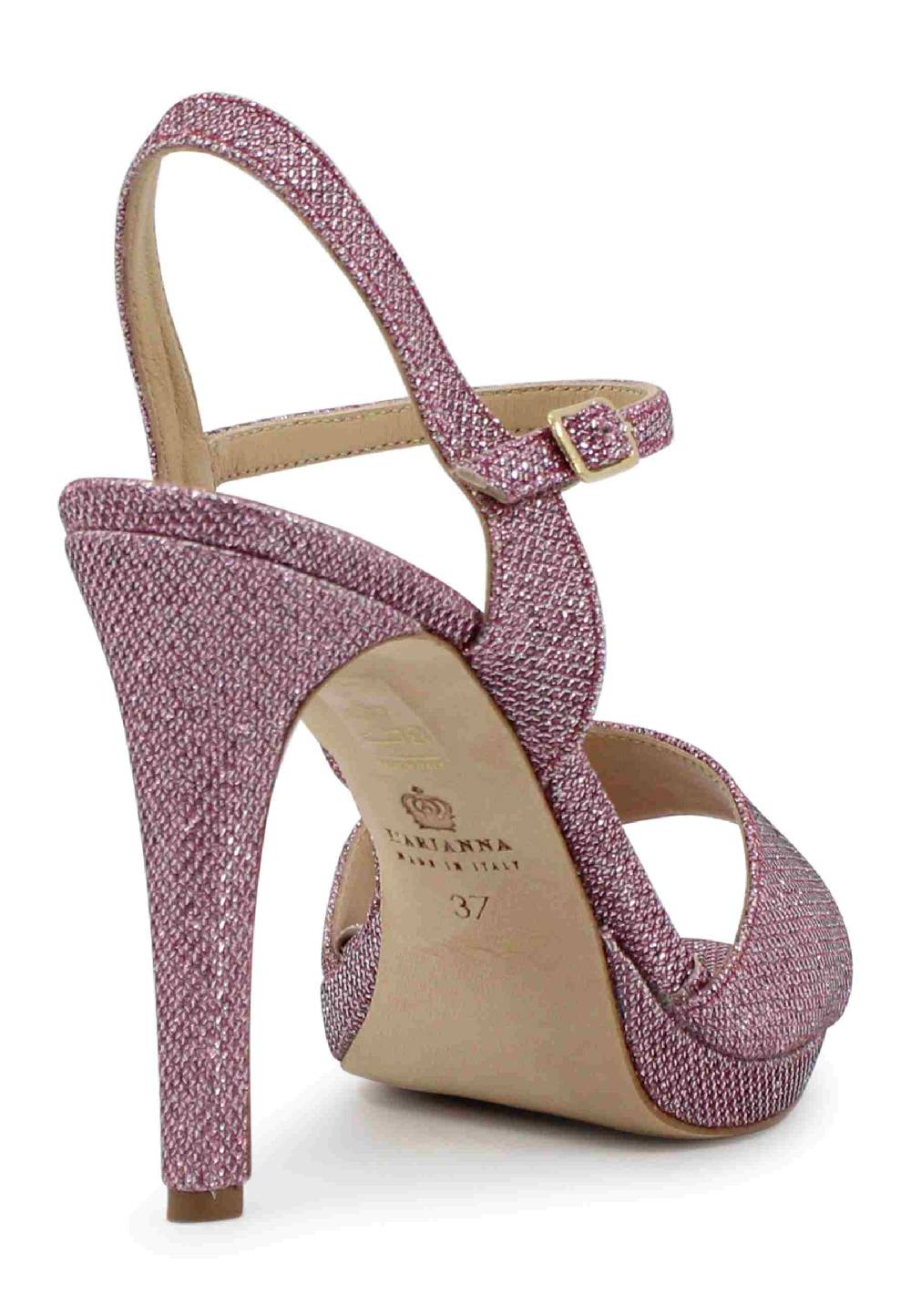 L'ARIANNA Sandali DS7055 donna in glitter rosa con tacco alto a spillo Presa