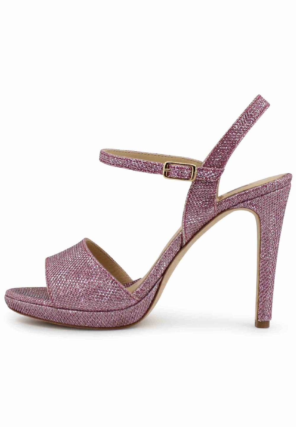 L'ARIANNA Sandali DS7055 donna in glitter rosa con tacco alto a spillo Presa