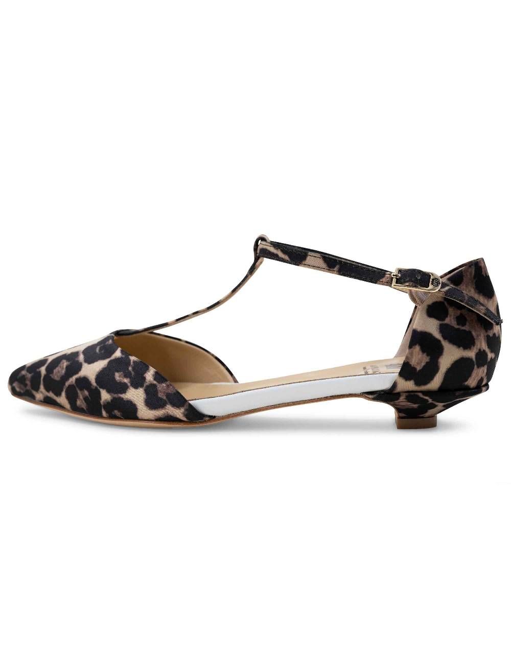 L'ARIANNA sandali tg1110 donna in raso animalier e pelle bianca con tacco basso e cinturino I Più Venduti