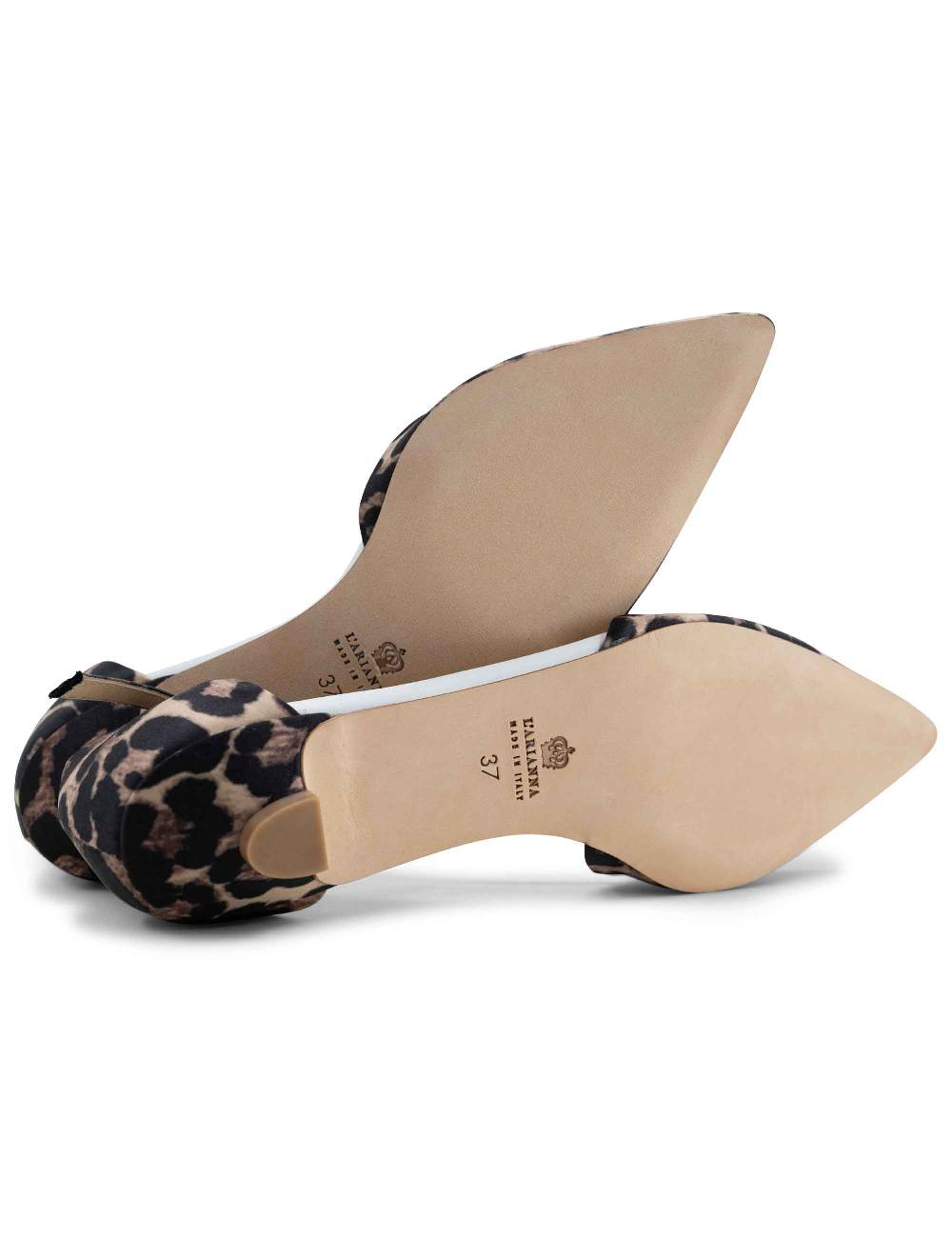 L'ARIANNA sandali tg1110 donna in raso animalier e pelle bianca con tacco basso e cinturino I Più Venduti