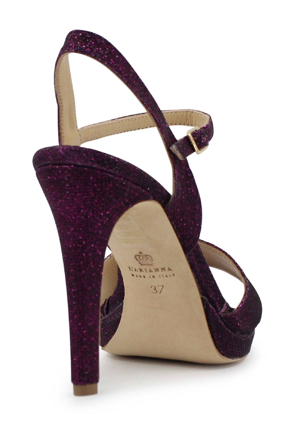 L'ARIANNA Sandali DS7055 donna in glitter viola con tacco alto a spillo In Linea