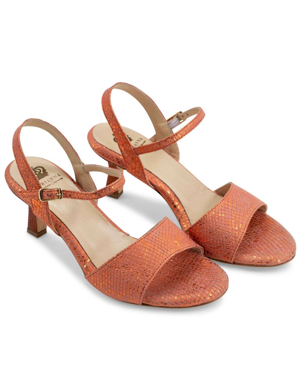 L'ARIANNA sandali ds1510/rt in tessuto stampato laminato color Aragosta l'arianna Promozione