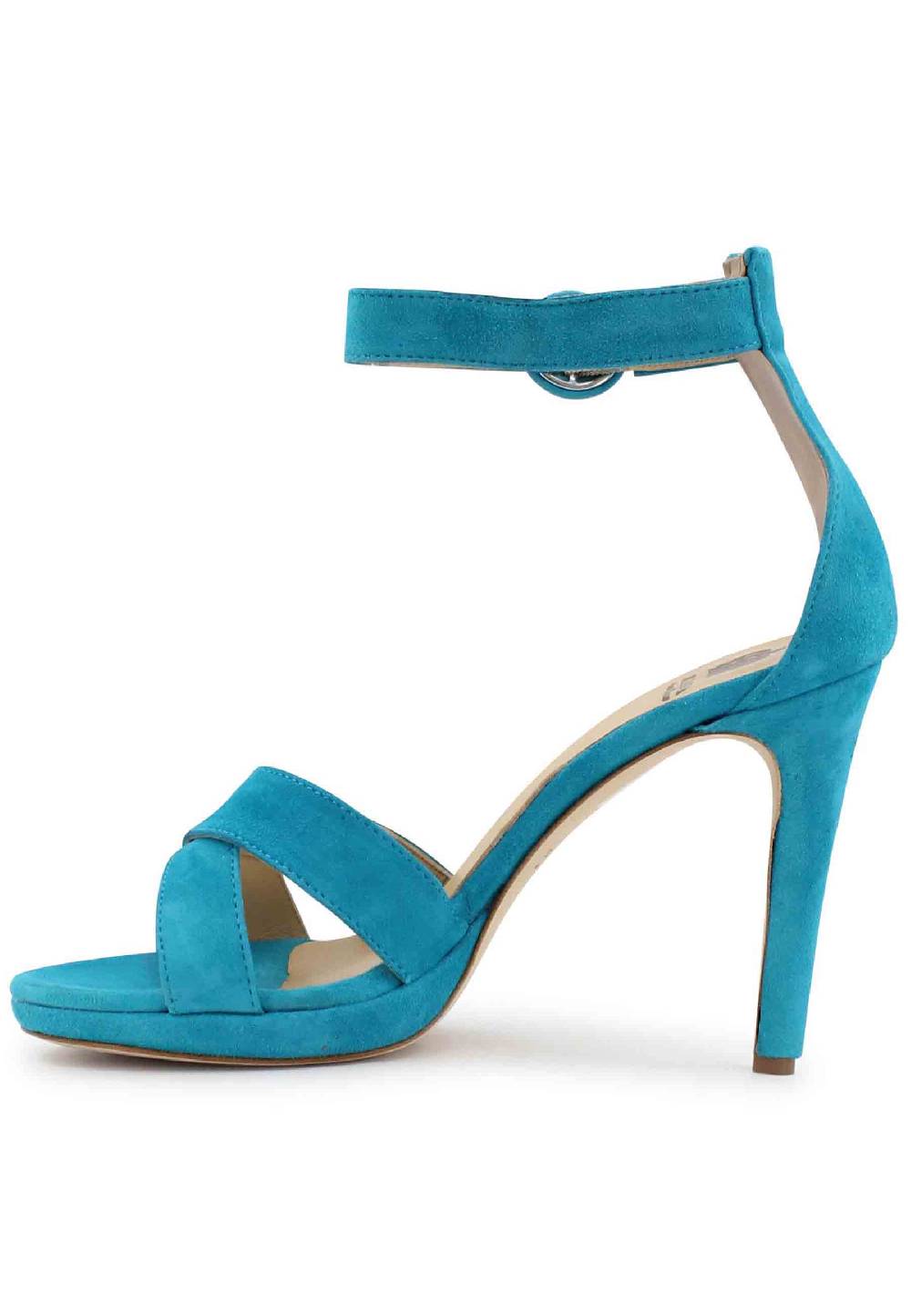 L'ARIANNA Sandali DS1507 donna in pelle azzurra con tacco alto e cinturino alla caviglia Negozi Online