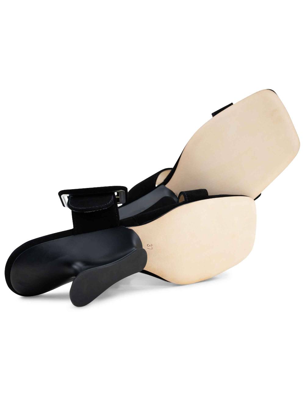 L'ARIANNA Sandali ds1359/z donna in camoscio nero con zeppa bassa Promozione Limitata