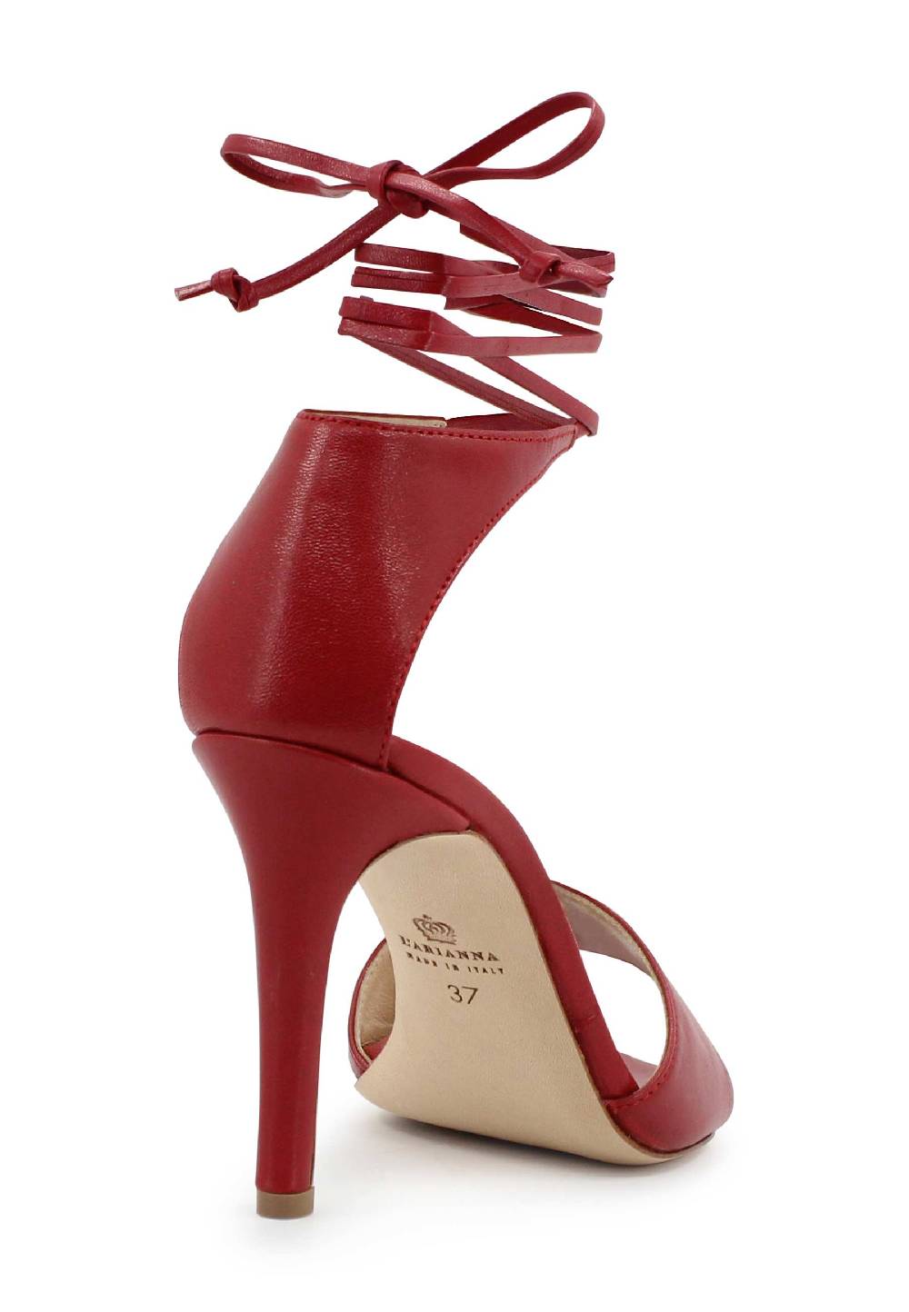 L'ARIANNA Sandali DS7042 da donna in pelle rosso tacco alto con tacco alto e laccetti alla caviglia Fino Al -60%