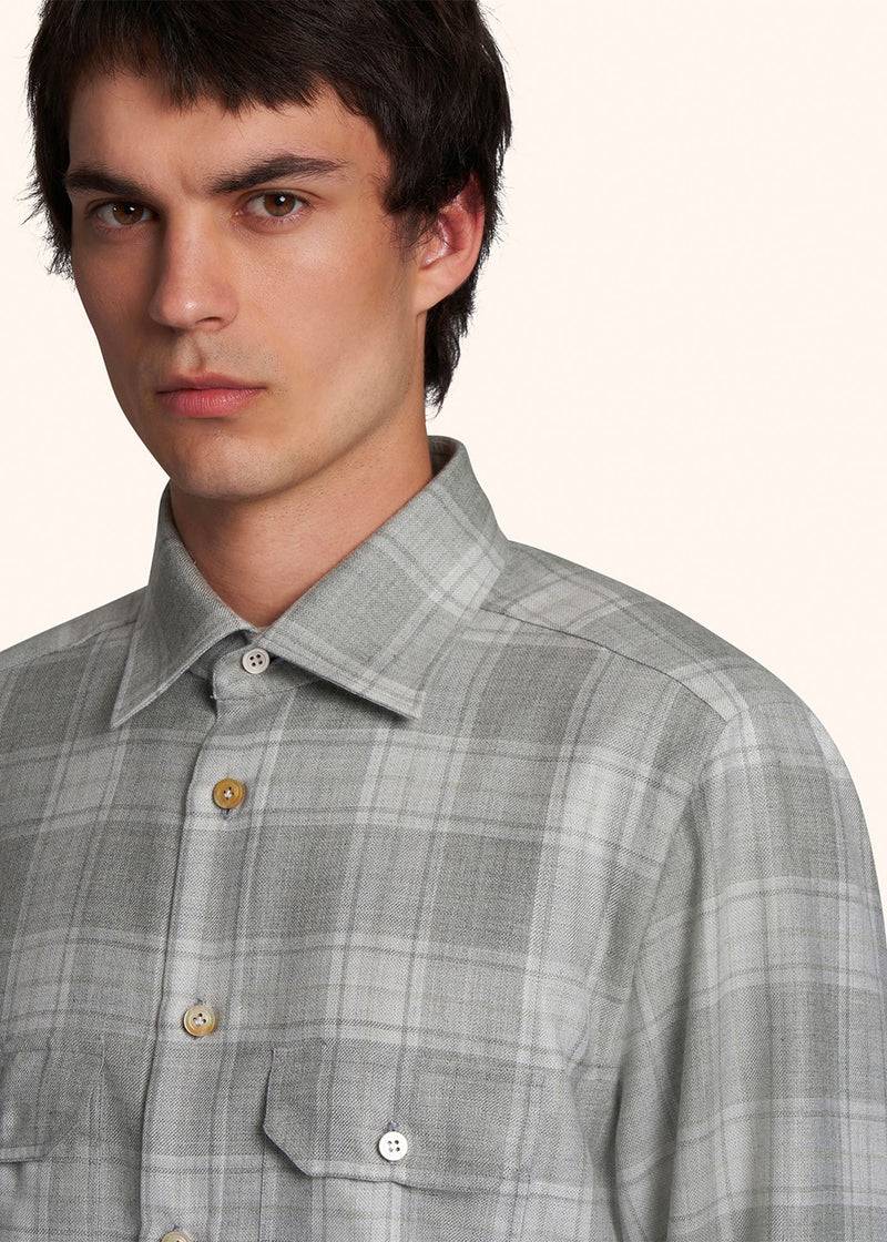 Kiton CAMICIA CASHMERE UCWMK0614C01 Qualità Garantita