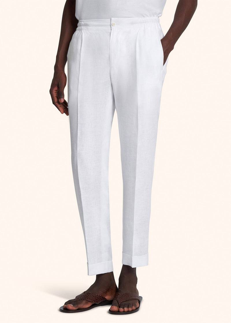 Kiton PANTALONI LINO UPN01H0883801 Qualità Garantita