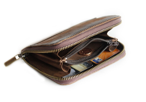 Kjøre Project Squared Zip Wallet Vintage Aged Presa