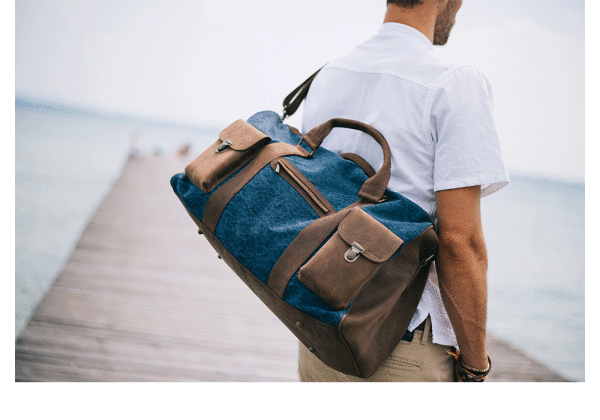 Kjøre Project Leather / Canvas Travel Bag Promozione