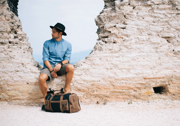 Kjøre Project Leather / Denim Boucanier Travel Bag Spedizione Gratuita
