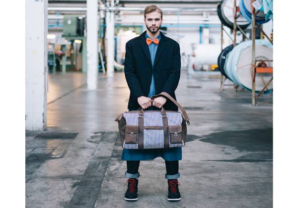 Kjøre Project Leather / Denim Barbados Travel Bag Pezzi Unici