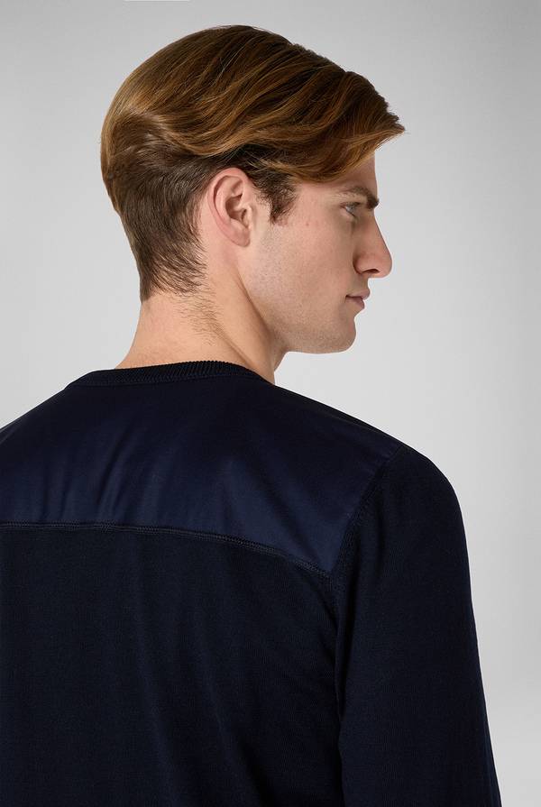 Lab. Pal Zileri Girocollo in lana con dettagli in nylon In Vendita