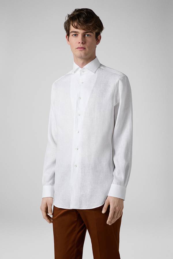 Lab. Pal Zileri Camicia in lino bianca Nuovo