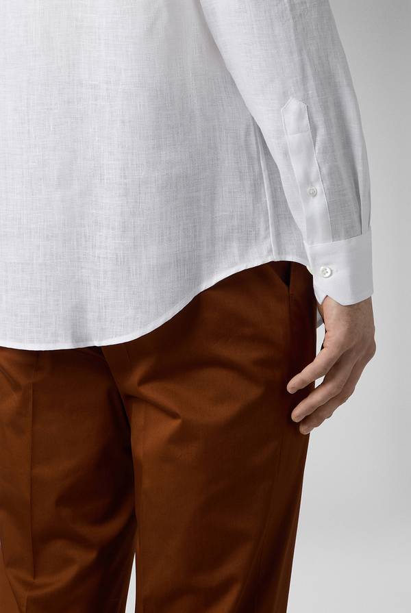 Lab. Pal Zileri Camicia in lino bianca Nuovo