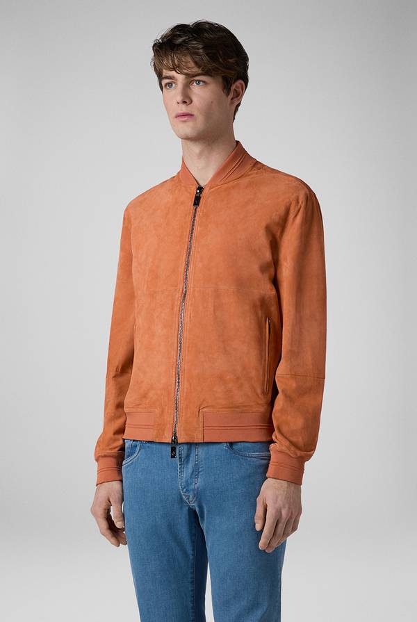 Lab. Pal Zileri Bomber in suede color albicocca Promozione