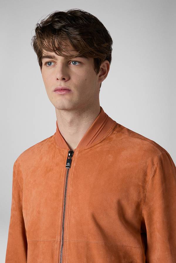 Lab. Pal Zileri Bomber in suede color albicocca Promozione