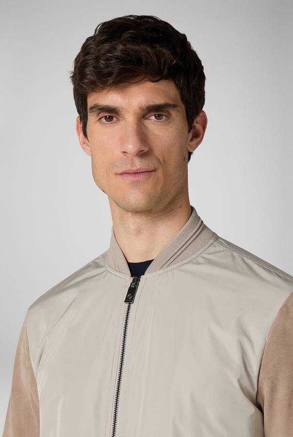 Lab. Pal Zileri Bomber beige in nylon e suede Sconto