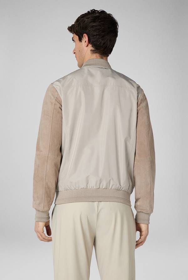 Lab. Pal Zileri Bomber beige in nylon e suede Sconto