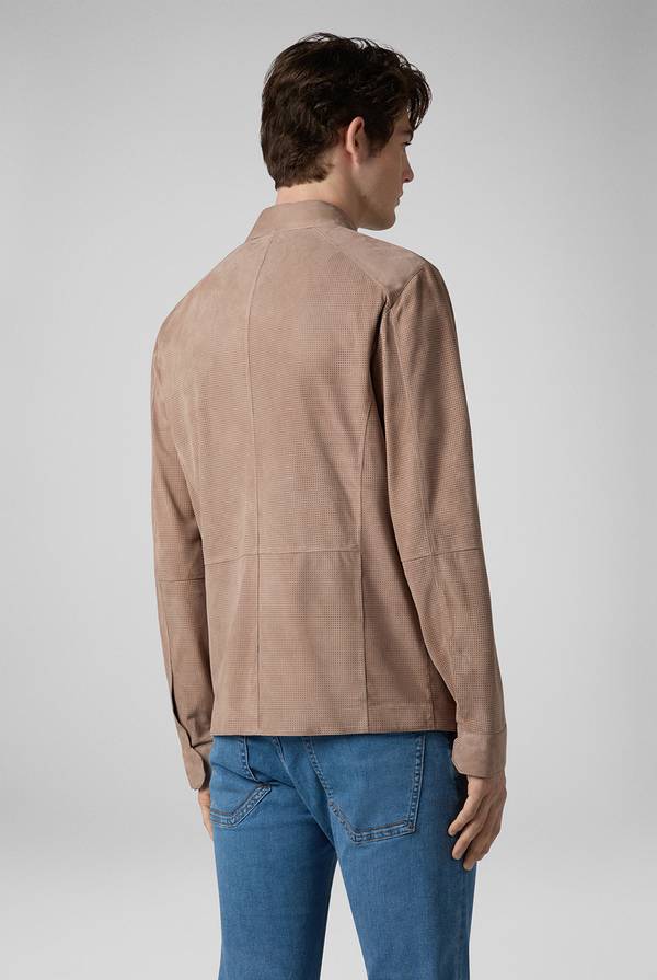 Lab. Pal Zileri Overshirt in suede e nappa micro perforata Online