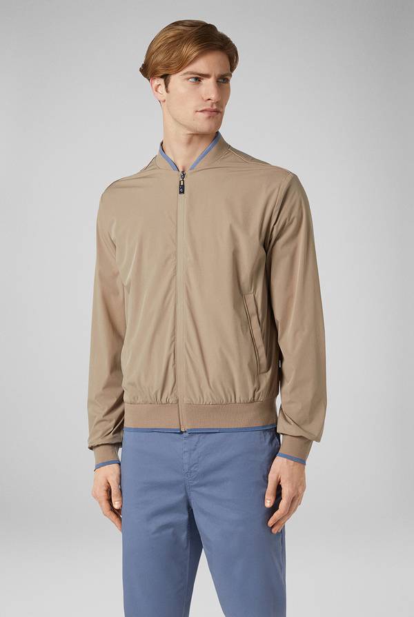Lab. Pal Zileri Bomber in soft shell color tortora Outlet