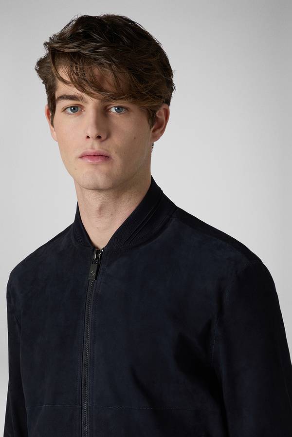 Lab. Pal Zileri Bomber in suede blu navy Saldi