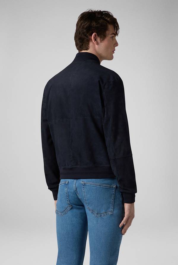 Lab. Pal Zileri Bomber in suede blu navy Saldi