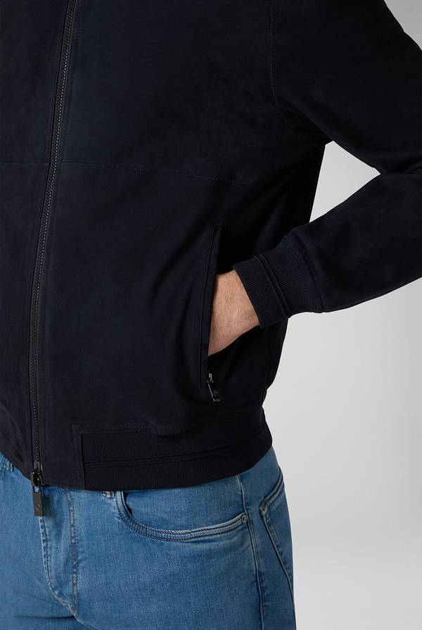 Lab. Pal Zileri Bomber in suede blu navy Saldi