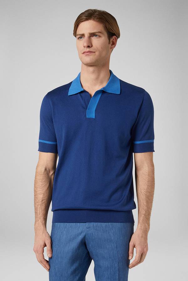 Lab. Pal Zileri Polo in maglia con dettagli a contrasto Moda