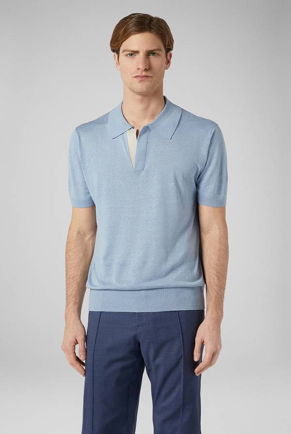 Lab. Pal Zileri Polo in maglia di lino e seta Italy