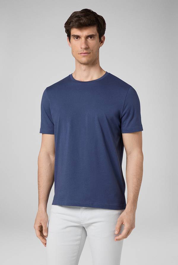 Lab. Pal Zileri T-Shirt in cotone nel colore blu Soddisfazione Garantita