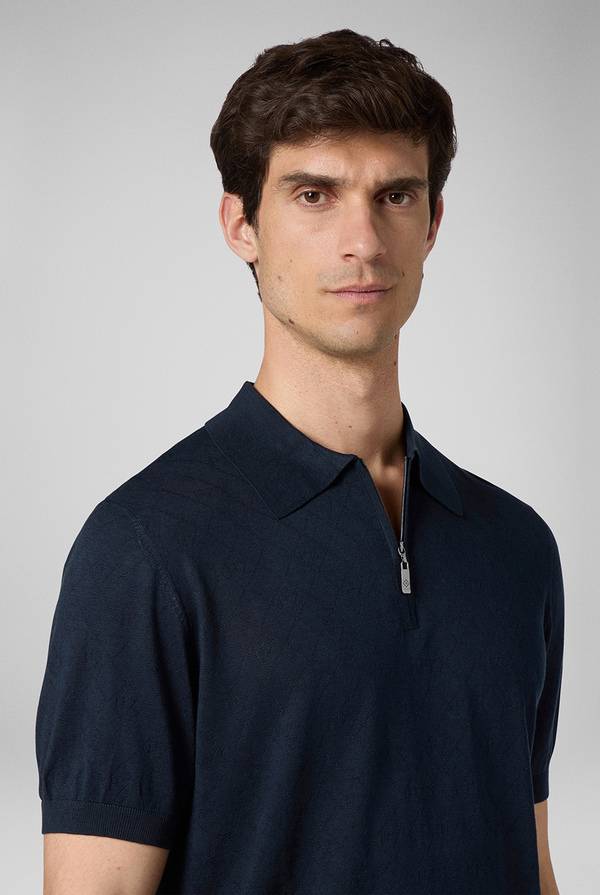 Lab. Pal Zileri Polo jacquard con monogramma pz Promozione Limitata