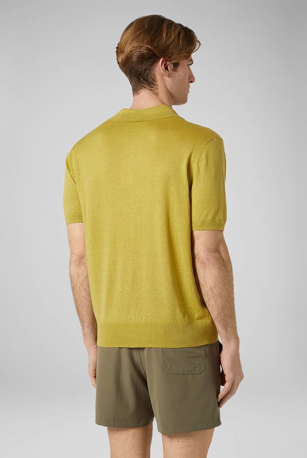 Lab. Pal Zileri Polo in maglia di lino e seta color senape Affare Del Giorno