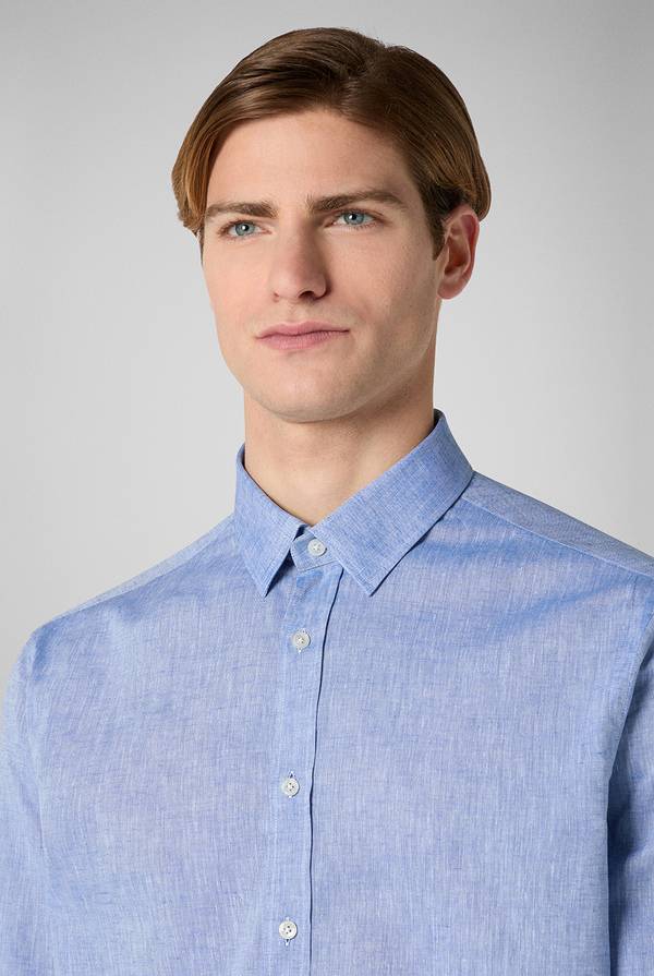 Lab. Pal Zileri Camicia in lino e cotone Sconto di tempo limitato