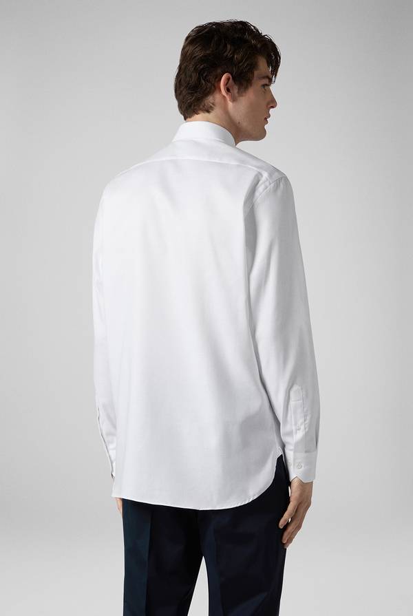 Lab. Pal Zileri Camicia bianca in cotone con micro struttura Novità