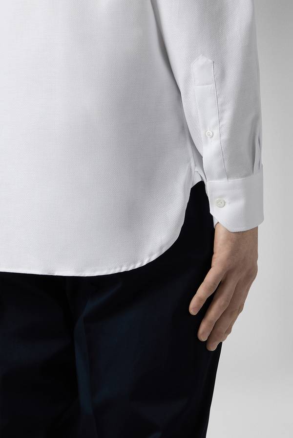 Lab. Pal Zileri Camicia bianca in cotone con micro struttura Novità