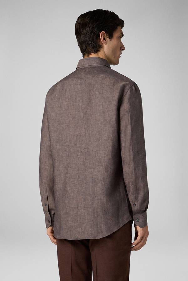 Lab. Pal Zileri Camicia in lino marrone Online