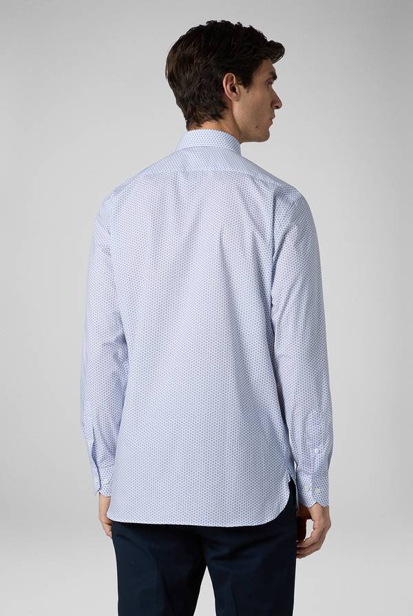 Lab. Pal Zileri Camicia in puro cotone con stampa circolare Vendita Calda