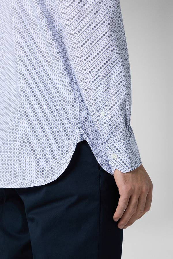 Lab. Pal Zileri Camicia in puro cotone con stampa circolare Vendita Calda