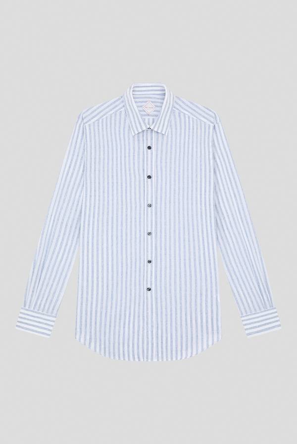 Lab. Pal Zileri Camicia a macro righe bianche e azzurre
