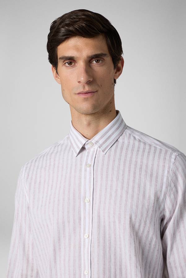 Lab. Pal Zileri Camicia a macro righe bianche e azzurre Negozio