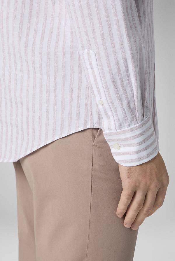 Lab. Pal Zileri Camicia a macro righe bianche e azzurre Negozio