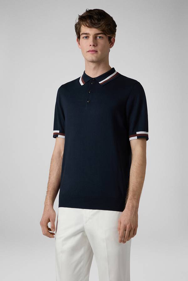 Lab. Pal Zileri Polo in maglia con dettagli a contrasto Sottocosto