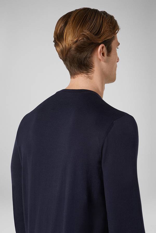 Lab. Pal Zileri Girocollo in maglia con dettagli verde laguna Sconto