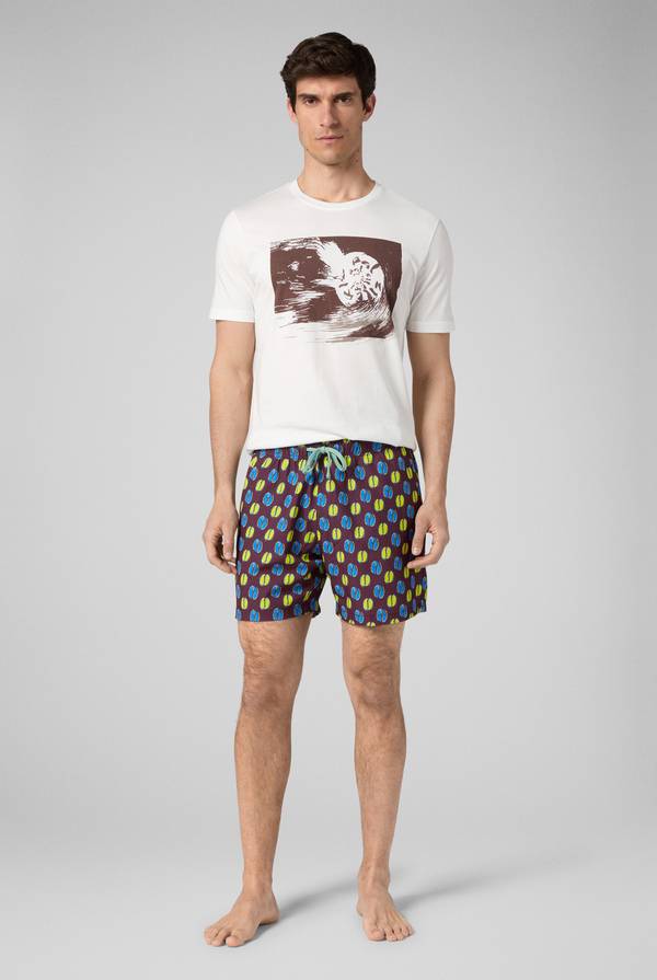 Lab. Pal Zileri tshirt in cotone con stampa astratta Qualità