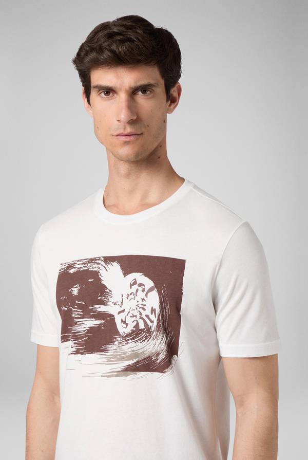 Lab. Pal Zileri tshirt in cotone con stampa astratta Qualità