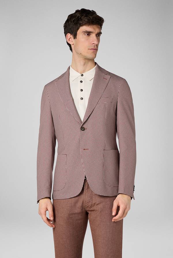 Lab. Pal Zileri Giacca Effortless in jersey con motivo pied de poule Soddisfazione Garantita