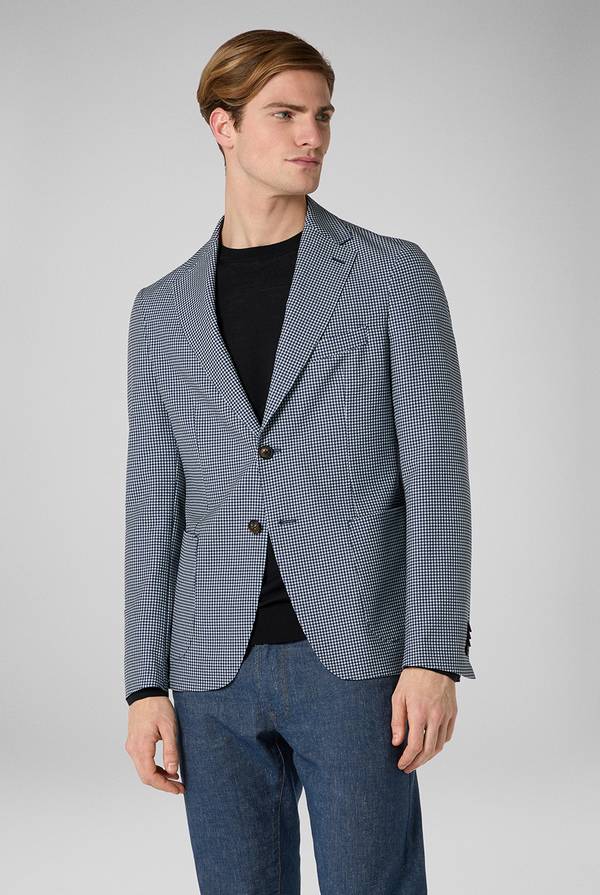 Lab. Pal Zileri Giacca Effortless in jersey con motivo pied de poule Acquista Ora