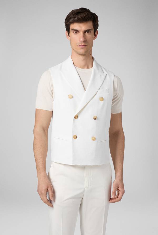 Lab. Pal Zileri Gilet doppiopetto bianco con macro bottoni Prezzo Ridotto