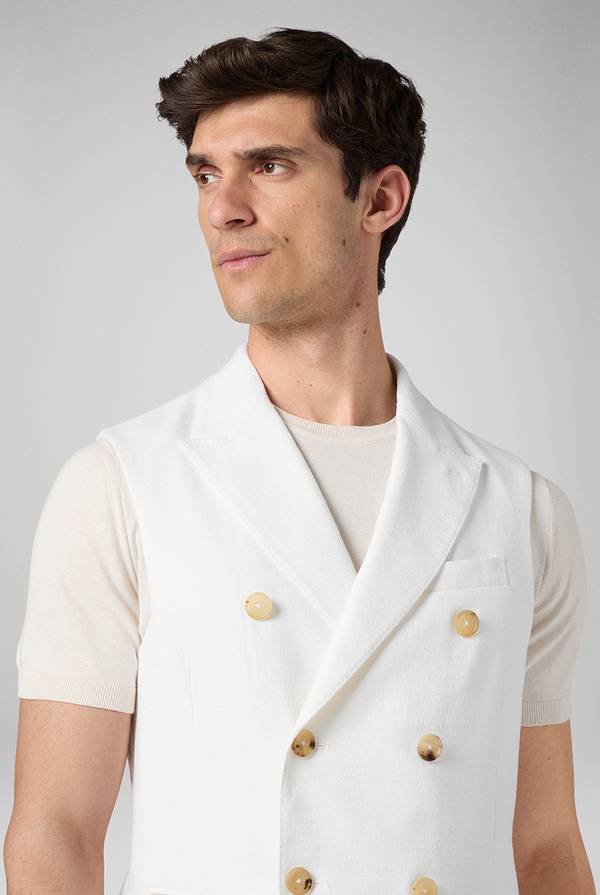 Lab. Pal Zileri Gilet doppiopetto bianco con macro bottoni Prezzo Ridotto