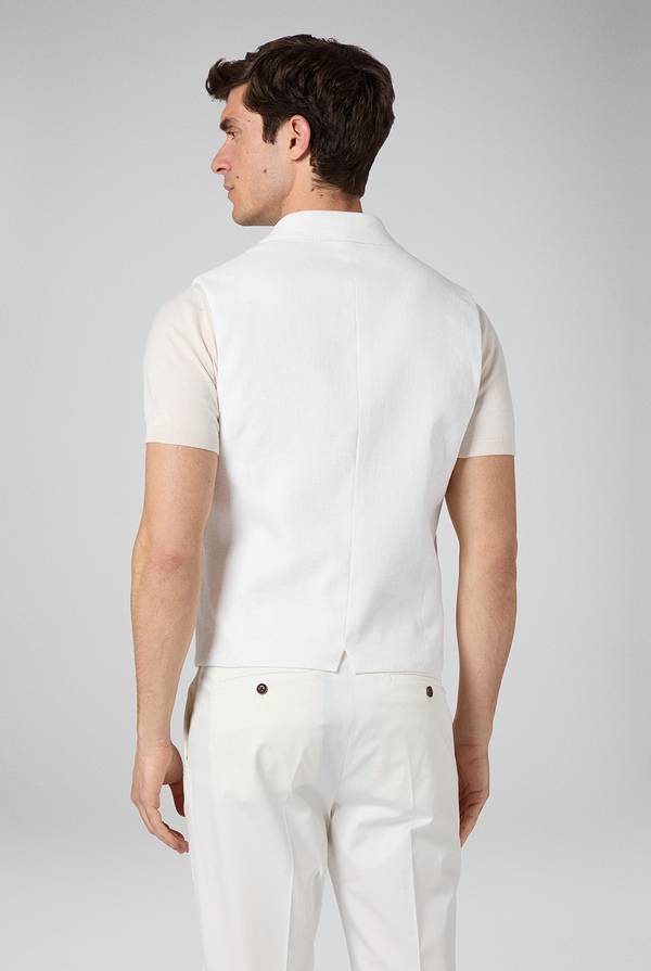 Lab. Pal Zileri Gilet doppiopetto bianco con macro bottoni Prezzo Ridotto